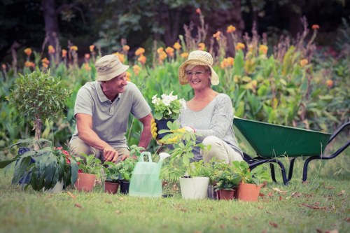 Landscaping Heston outdoor garden design and planting concept